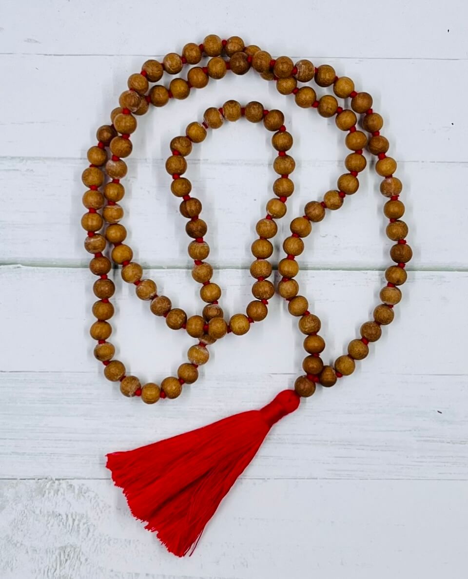 Plain scented Sandalwood Full Mala Beads 108 beads with Tassel