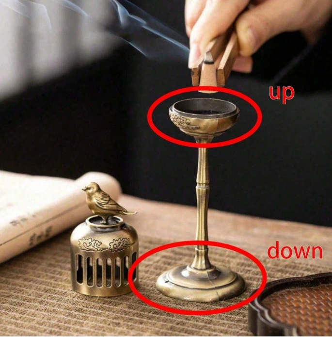Metal Standing Lantern Incense Burner