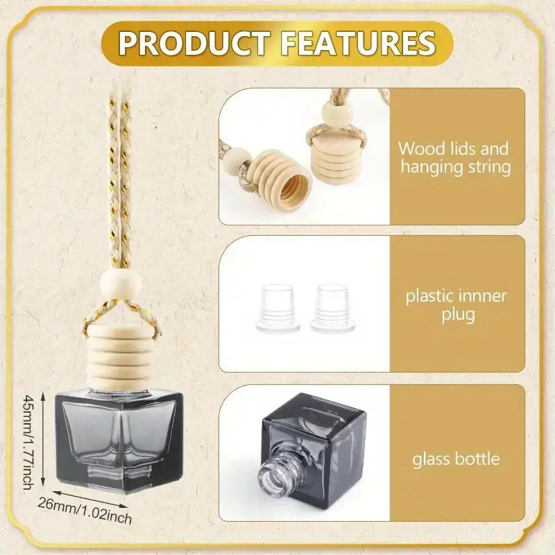 Essential oil Car diffuser refillable BLACK SQUARE