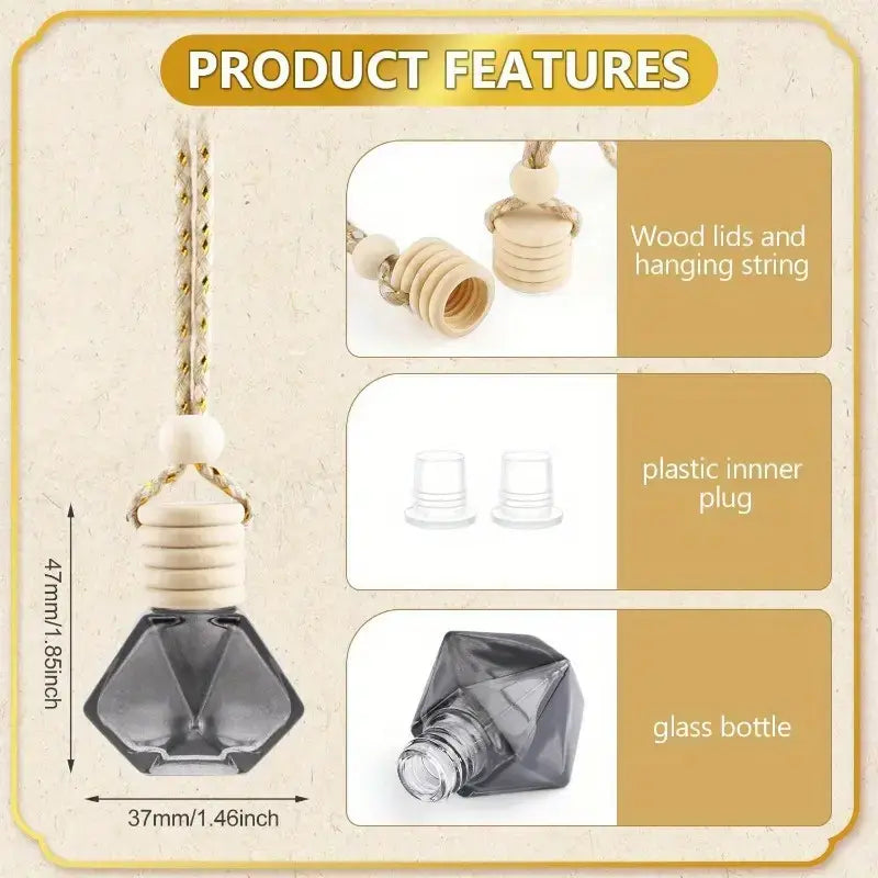 Essential oil Car diffuser refillable BLACK RHINESTONE