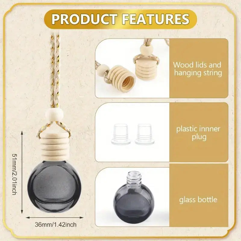 Essential oil Car diffuser refillable BLACK ROUND