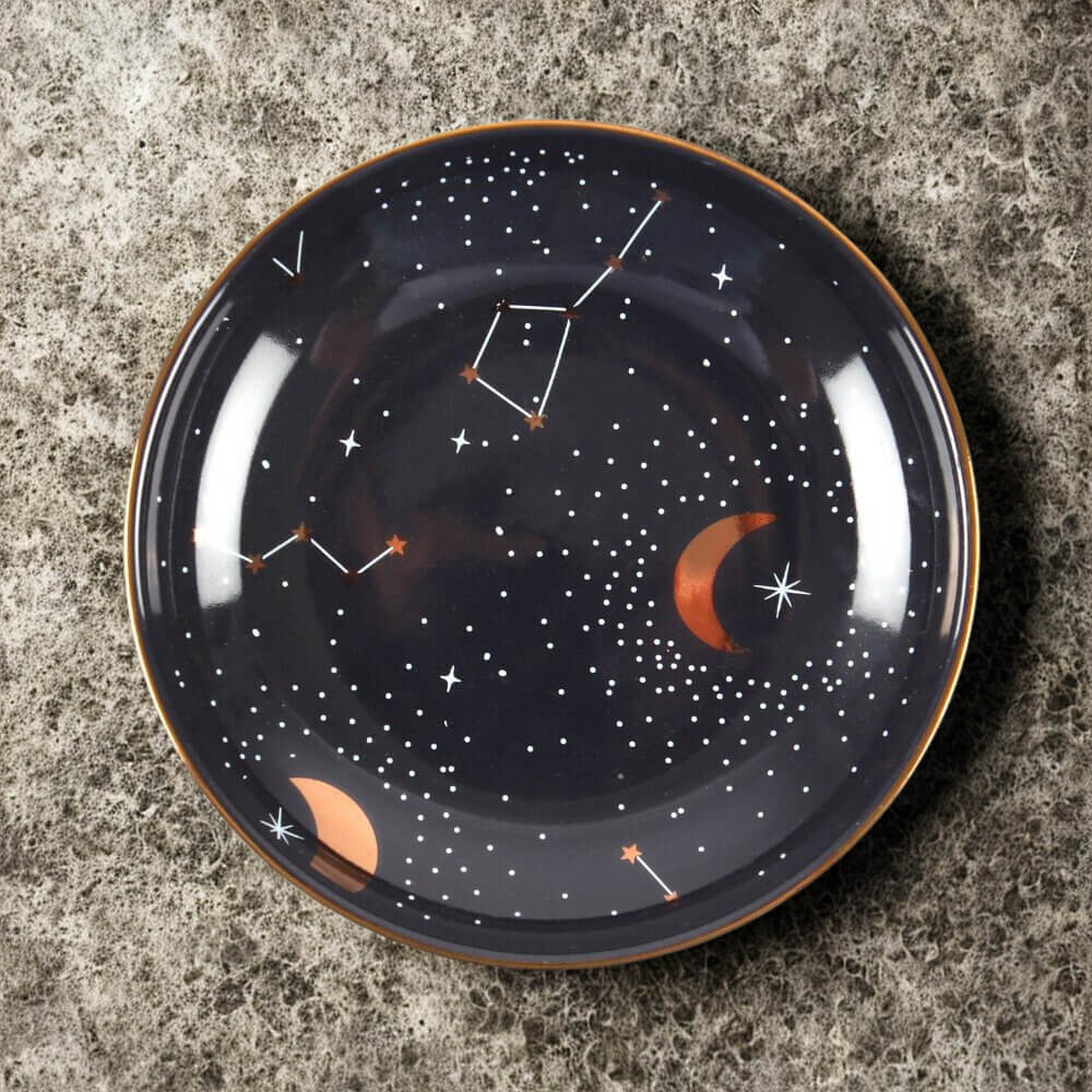 Purple Astrology Star Sign Ceramic Trinket Dish