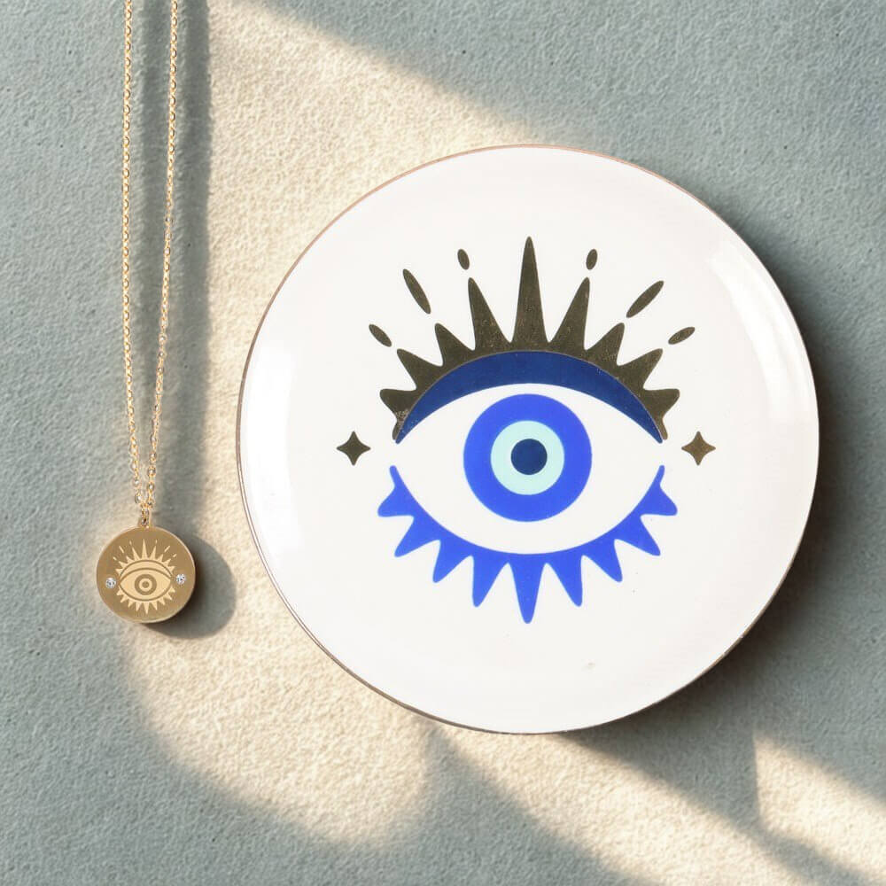 All Seeing Eye Necklace & Trinket Dish Gift Set