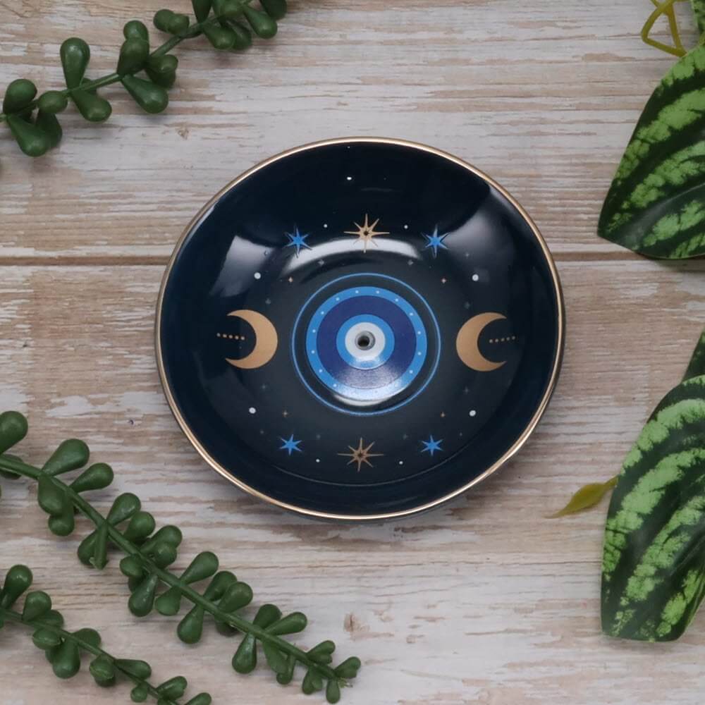 Blue All Seeing Eye Print Incense Holder
