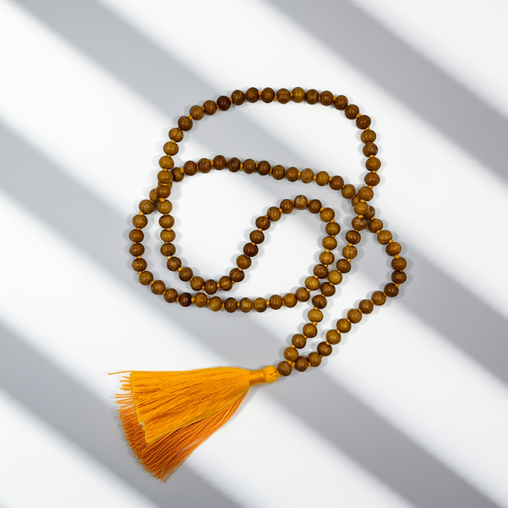 Plain scented Sandalwood Full Mala Beads 108 beads with Tassel