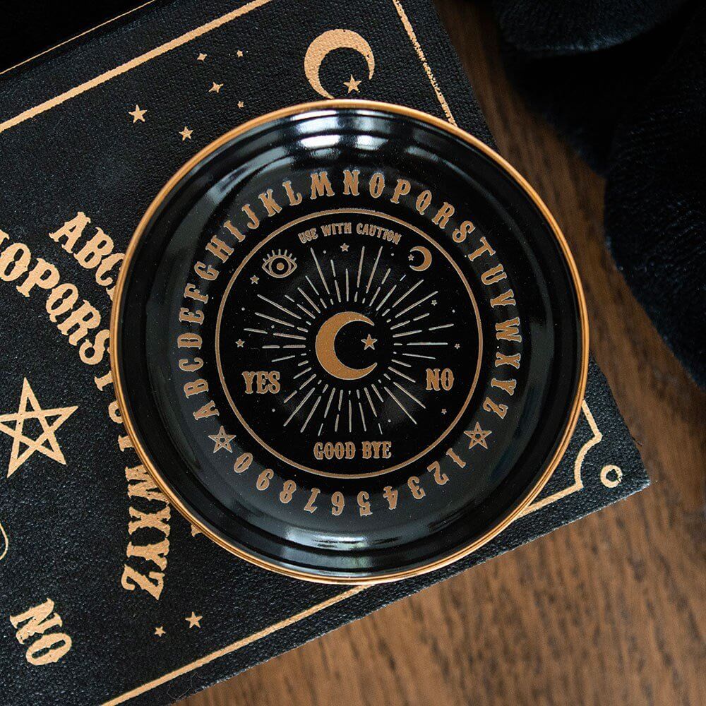 Black And Gold Astrology Talking Board Ceramic Trinket Dish