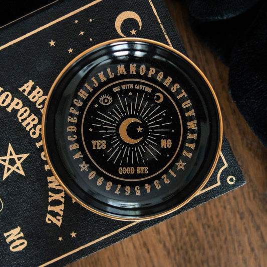 Black And Gold Astrology Talking Board Ceramic Trinket Dish