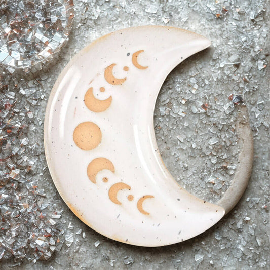 Moon Phase Crescent Ceramic Trinket Dish